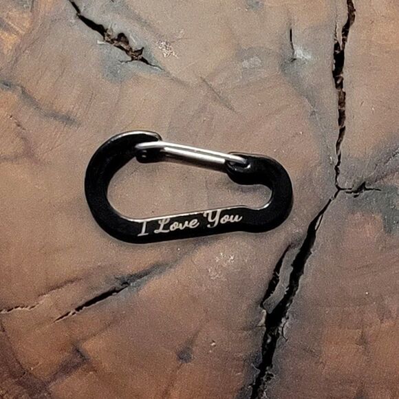 Personalized Engraved Carabiner Key Pear Shaped With Snap Hook - Picture 5 of 7